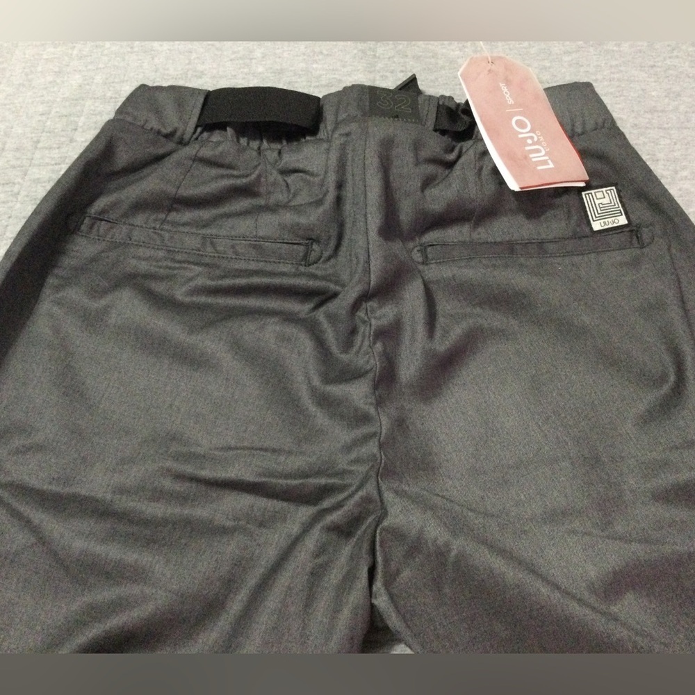 Liu Jo Uomo Sport Women’s Loose Fit Chino Medium Gray with Belt Size M (32) - Picture 8 of 12